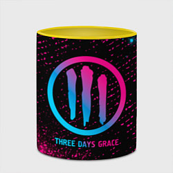 Кружка 3D Three Days Grace - neon gradient, цвет: 3D-белый + желтый — фото 2