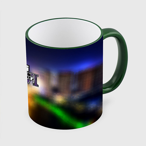 Кружка цветная Gra 6 exclusive / 3D-Зеленый кант – фото 1