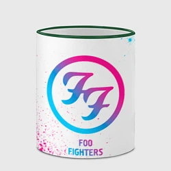 Кружка 3D Foo Fighters neon gradient style, цвет: 3D-зеленый кант — фото 2