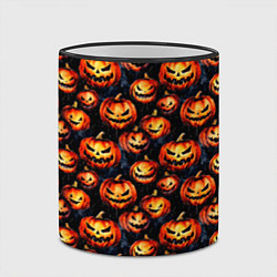 Кружка 3D Весёлые тыквы на Хеллоуин паттерн, цвет: 3D-черный кант — фото 2