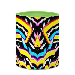 Кружка 3D Abstract mirrow pattern - neural network, цвет: 3D-белый + светло-зеленый — фото 2