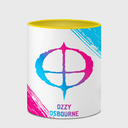 Кружка 3D Ozzy Osbourne neon gradient style, цвет: 3D-белый + желтый — фото 2
