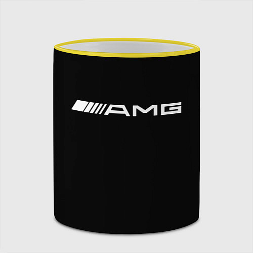 Кружка цветная Amg sport mercedes / 3D-Желтый кант – фото 2