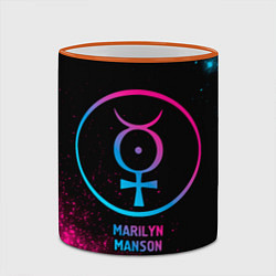 Кружка 3D Marilyn Manson - neon gradient, цвет: 3D-оранжевый кант — фото 2