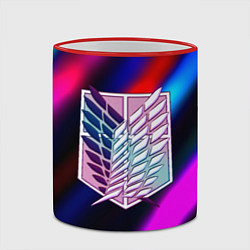 Кружка 3D Attack on Titan stripes neon, цвет: 3D-красный кант — фото 2