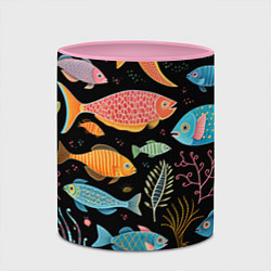 Кружка 3D Фолк-арт рыбовы, цвет: 3D-белый + розовый — фото 2