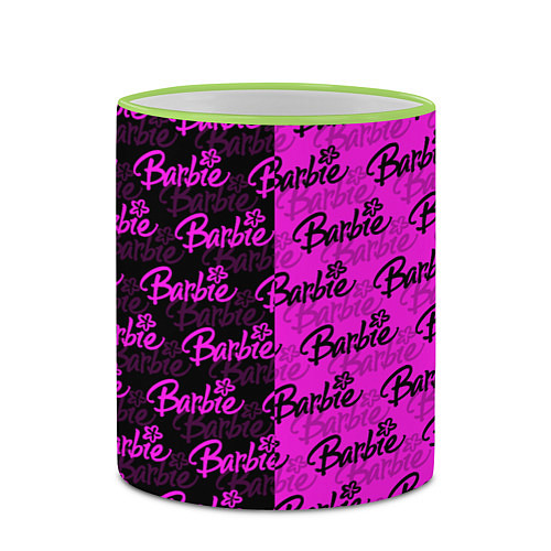Кружка цветная Bardie - pattern - black / 3D-Светло-зеленый кант – фото 2