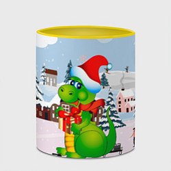 Кружка 3D Новогодний дракон, цвет: 3D-белый + желтый — фото 2