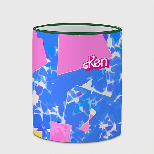 Кружка цветная Кен - друг Барби / 3D-Зеленый кант – фото 2