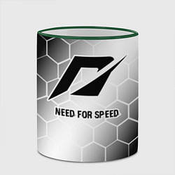 Кружка 3D Need for Speed glitch на светлом фоне, цвет: 3D-зеленый кант — фото 2