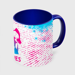 Кружка 3D Deftones neon gradient style, цвет: 3D-белый + синий