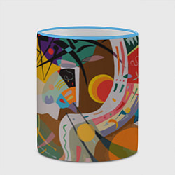 Кружка 3D Искусство Кандинского - Доминирующая кривая, цвет: 3D-небесно-голубой кант — фото 2