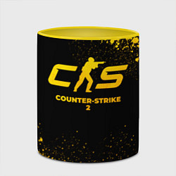 Кружка 3D Counter-Strike 2 - gold gradient, цвет: 3D-белый + желтый — фото 2