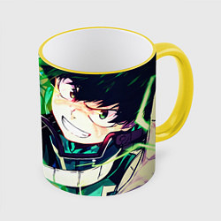 Кружка 3D Моя геройская академия Midoriya Izuku, цвет: 3D-желтый кант