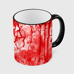 Кружка 3D Кровь на белом, цвет: 3D-черный кант