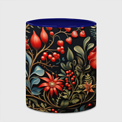 Кружка 3D Новогодние ягоды и цветы, цвет: 3D-белый + синий — фото 2