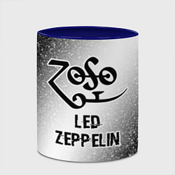 Кружка 3D Led Zeppelin glitch на светлом фоне, цвет: 3D-белый + синий — фото 2