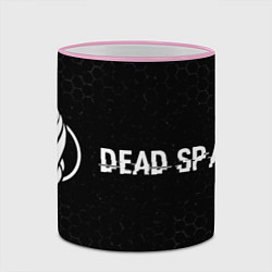 Кружка 3D Dead Space glitch на темном фоне по-горизонтали, цвет: 3D-розовый кант — фото 2