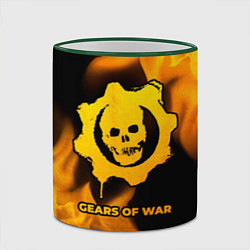 Кружка 3D Gears of War - gold gradient, цвет: 3D-зеленый кант — фото 2