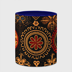 Кружка 3D Орнамент в славянском стиле на тёмном фоне, цвет: 3D-белый + синий — фото 2