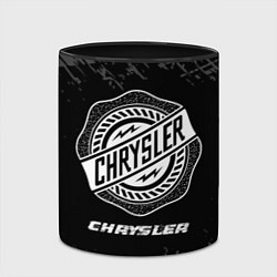 Кружка 3D Chrysler speed на темном фоне со следами шин, цвет: 3D-белый + черный — фото 2