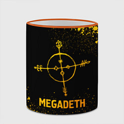 Кружка 3D Megadeth - gold gradient, цвет: 3D-оранжевый кант — фото 2