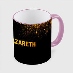 Кружка 3D Nazareth - gold gradient по-горизонтали, цвет: 3D-розовый кант