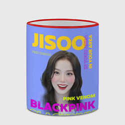 Кружка 3D Jisoo - певица из музыкальной группы Blackpink, цвет: 3D-красный кант — фото 2