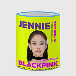 Кружка 3D Jennie - певица Blackpink, цвет: 3D-небесно-голубой кант — фото 2