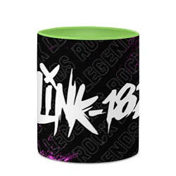 Кружка 3D Blink 182 rock legends по-горизонтали, цвет: 3D-белый + светло-зеленый — фото 2