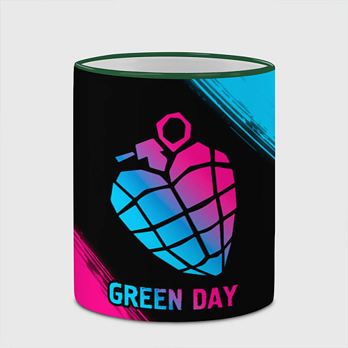 Кружка цветная Green Day - neon gradient / 3D-Зеленый кант – фото 2