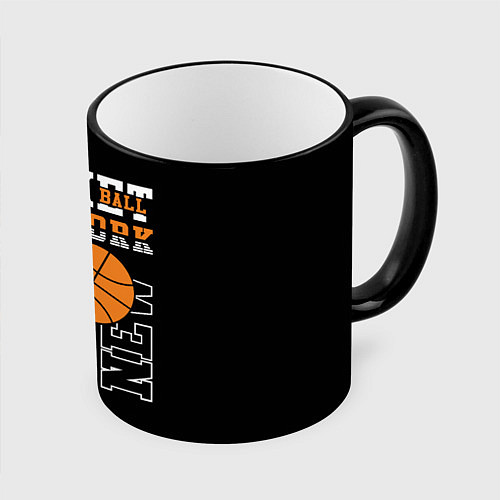 Кружка цветная Basketball New York / 3D-Черный кант – фото 1