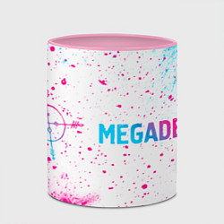 Кружка 3D Megadeth neon gradient style по-горизонтали, цвет: 3D-белый + розовый — фото 2