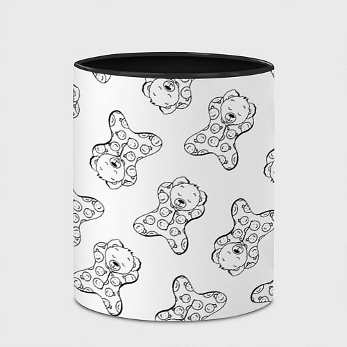 Кружка цветная Сончас у медвежат - раскраска / 3D-Белый + черный – фото 2