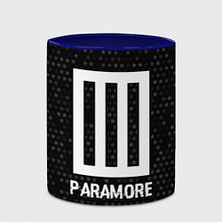 Кружка 3D Paramore glitch на темном фоне, цвет: 3D-белый + синий — фото 2