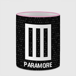 Кружка 3D Paramore glitch на темном фоне, цвет: 3D-розовый кант — фото 2