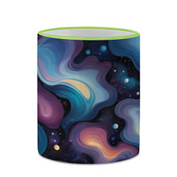 Кружка 3D Космические волны и звездная пыль, цвет: 3D-светло-зеленый кант — фото 2