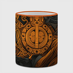 Кружка 3D Узор в скандинавском фолк-арт стиле, цвет: 3D-оранжевый кант — фото 2
