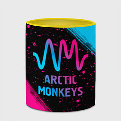 Кружка 3D Arctic Monkeys - neon gradient, цвет: 3D-белый + желтый — фото 2