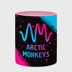 Кружка 3D Arctic Monkeys - neon gradient, цвет: 3D-белый + розовый — фото 2