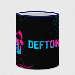 Кружка 3D Deftones - neon gradient по-горизонтали, цвет: 3D-синий кант — фото 2