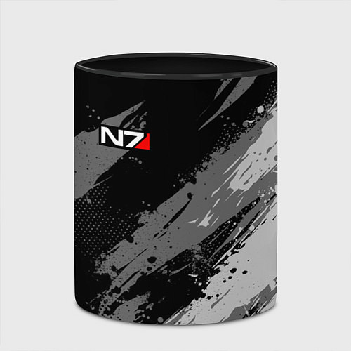 Кружка цветная N7 - mass effect monochrome / 3D-Белый + черный – фото 2