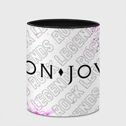 Кружка 3D Bon Jovi rock legends по-горизонтали, цвет: 3D-белый + черный — фото 2
