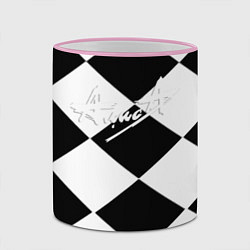 Кружка 3D Алиса шахматная клетка, цвет: 3D-розовый кант — фото 2