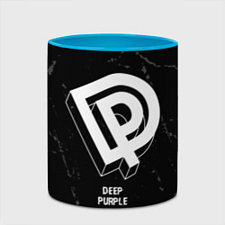 Кружка 3D Deep Purple glitch на темном фоне, цвет: 3D-белый + небесно-голубой — фото 2