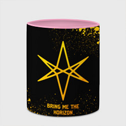 Кружка 3D Bring Me the Horizon - gold gradient, цвет: 3D-белый + розовый — фото 2