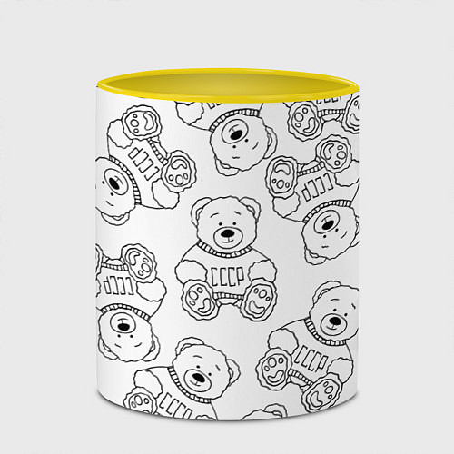 Кружка цветная Мишки из СССР / 3D-Белый + желтый – фото 2