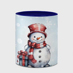 Кружка 3D New Years cute snowman, цвет: 3D-белый + синий — фото 2