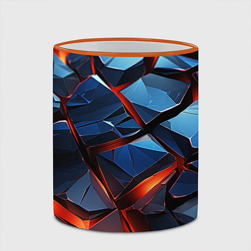 Кружка цветная Неоновые камни / 3D-Оранжевый кант – фото 2