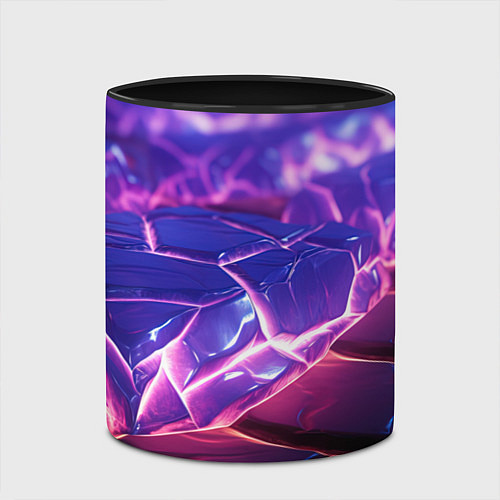 Кружка цветная Фиолетовые кристалы / 3D-Белый + черный – фото 2